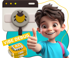 Тестирование & Vibe Debug. Охотники за багами - КИБЕРшкола программирования для детей, компьютерные курсы для школьников, начинающих и подростков - KIBERone г. Смоленск
